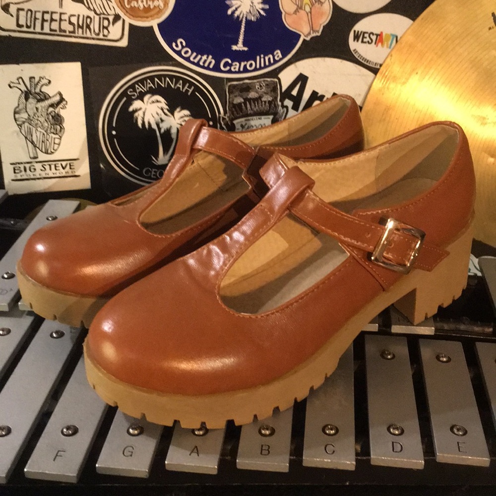 T Strap Mary Jane oxfords